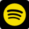 A yellow circle with three curved black lines in the center, resembling sound waves, set against a black square background. This design is reminiscent of the Spotify logo and could symbolize a platform where you can learn how to negotiate.